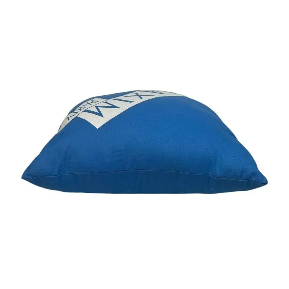 The Maxim Party Blue White Letters Throw Pillow 11‎ x 11